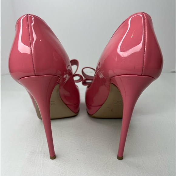 VALENTINO GARAVANI pink bow patent platform heels size 38.5 / 8.5 - rare to find - Picture 5 of 8